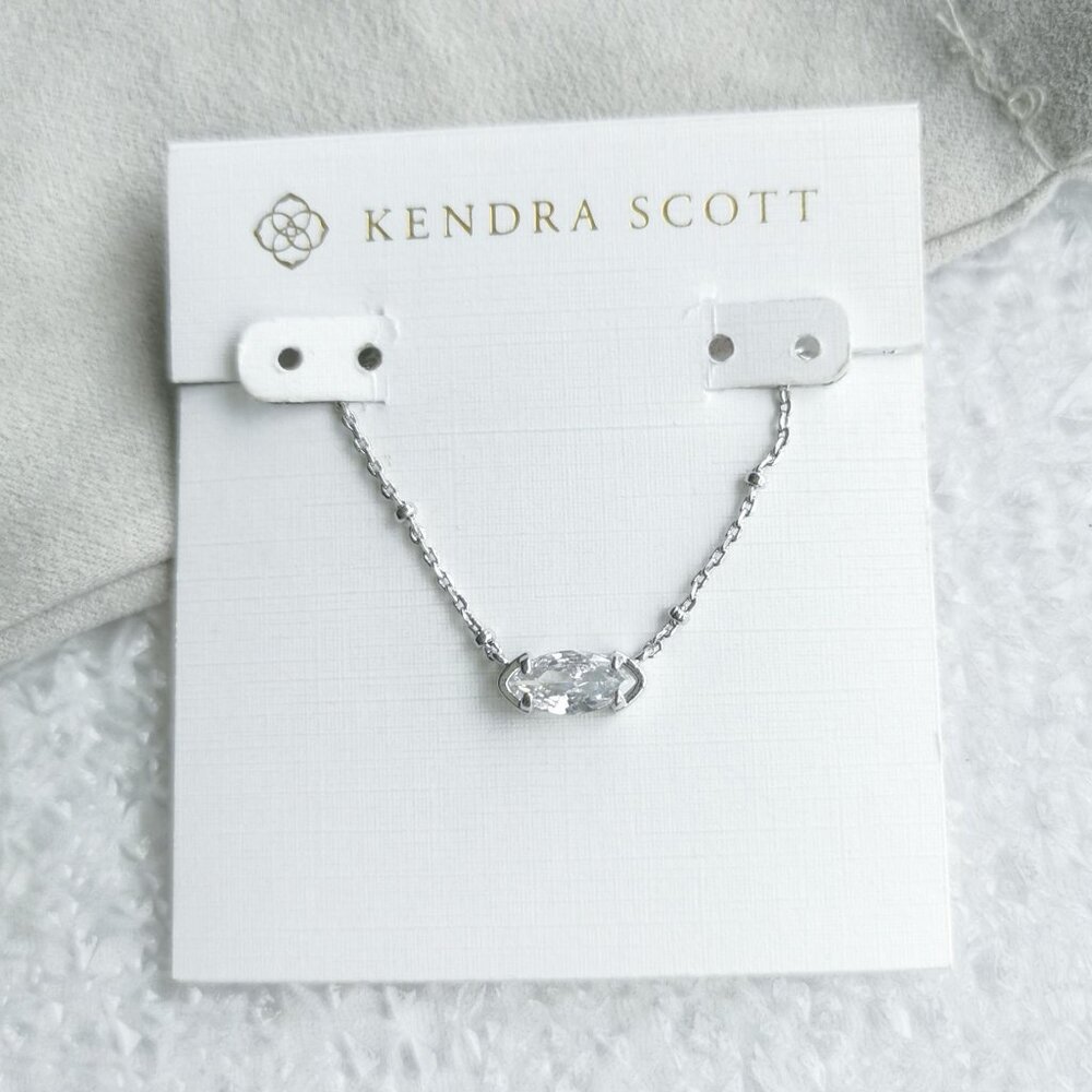 Kendra Scott - Genevieve Silver White Crystal Satellite Necklace - new